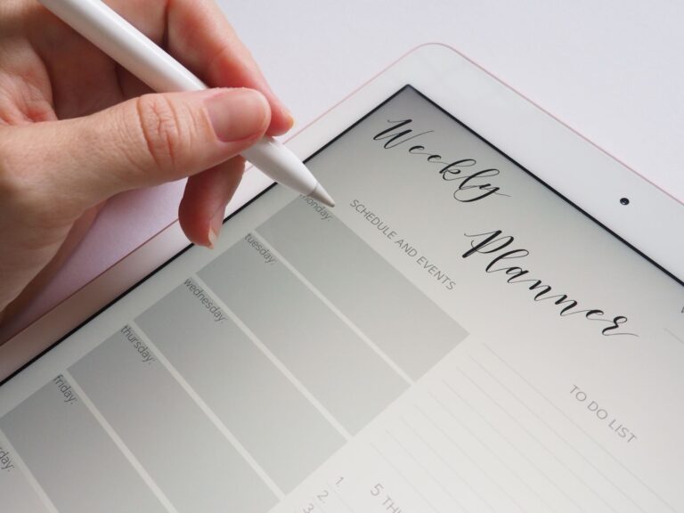 Person planning weekly