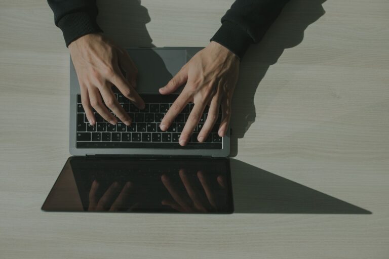 Typing web address