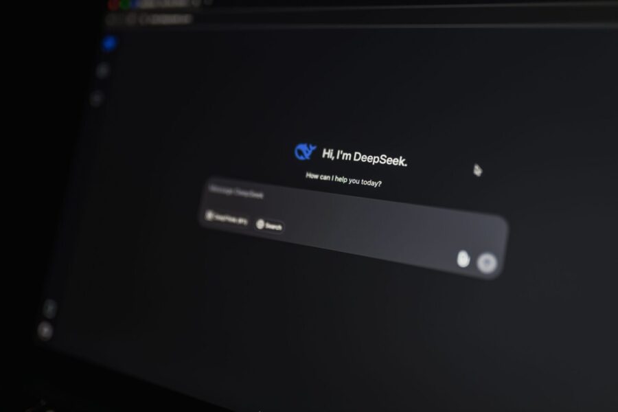 Close-up of an AI-driven chat interface on a computer screen, showcasing modern AI technology.