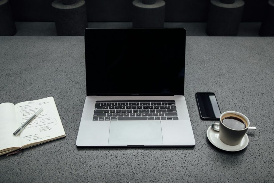 Laptop notebook coffee