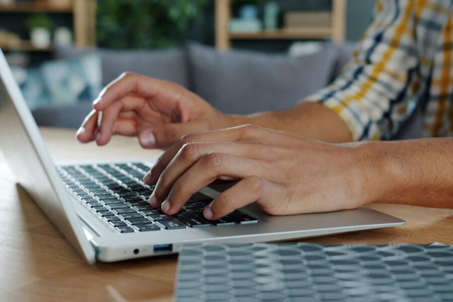 Person using laptop