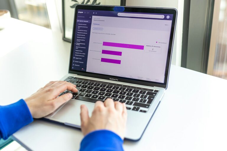 Person organizing laptop