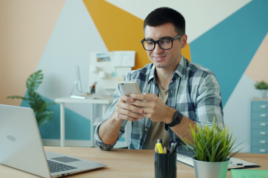 Person using smartphone