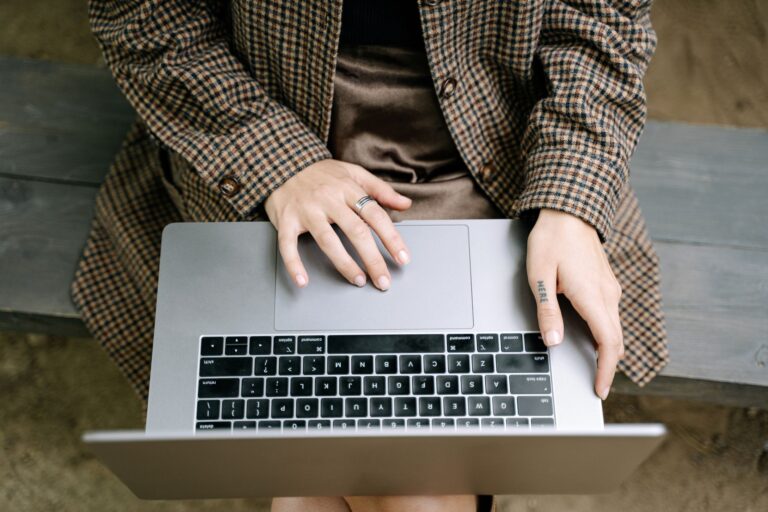 Person checking online