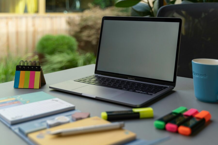 Laptop desk content