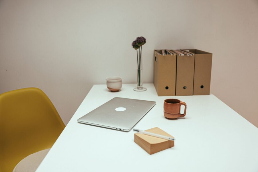 Laptop desk messy