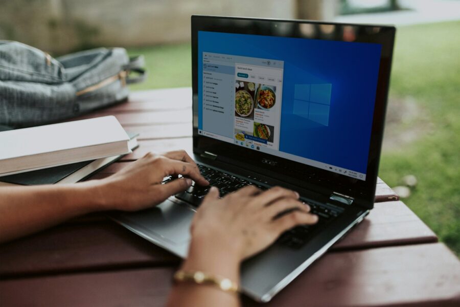 Person using laptop