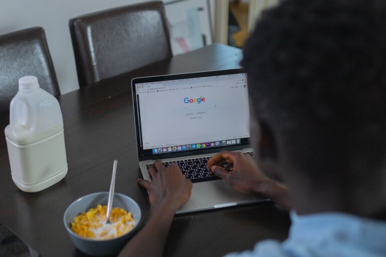 Person checking google