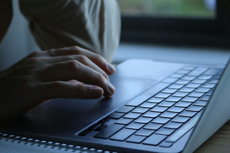 Person checking email
