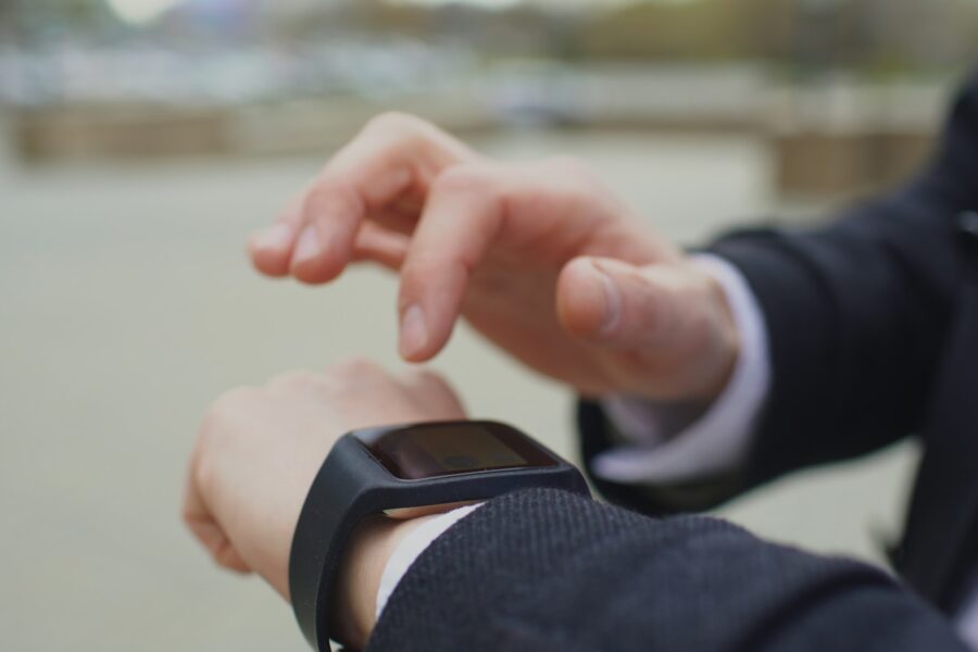 Smartwatch wrist closeup