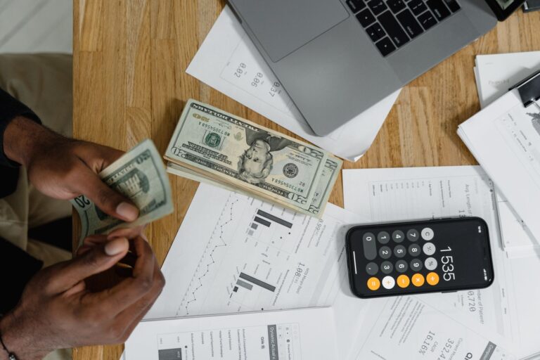 Woman using budgeting