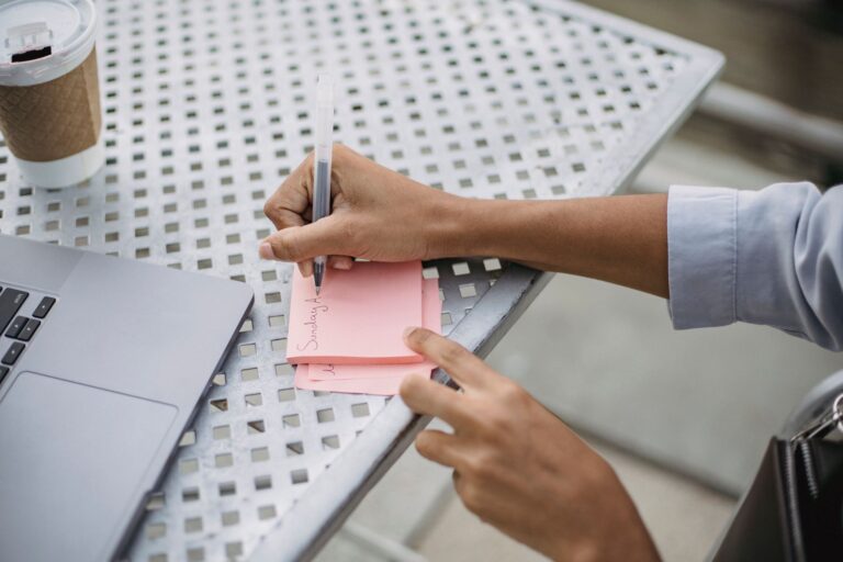 Freelancer writing notes