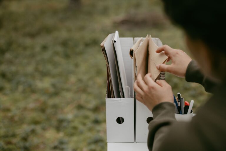 Person organizing files