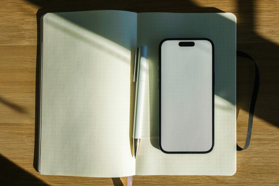 Laptop smartphone note